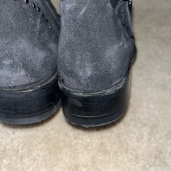 Frye Black Vicky Stud Engineer Suede Boots Size 7 - Picture 8 of 11